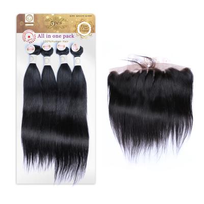 China Hair straight 100% hair body wave bundle 4 bundles and one set of headband one 250gram to make one head for sale