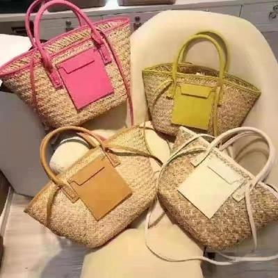 China 2022 Hot Selling PORTABLE Straw Women and Ladies Rattan Tote Hand Bags Purse Designer Handbags Famous Brands for sale