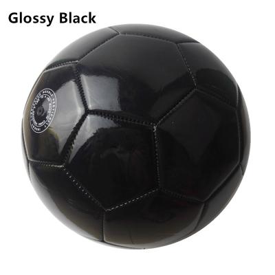 China Full PVC Outdoor Training Black Soccer Ball Football Logo For Exhibition Football Custom Glossy And Matte Black PVC for sale