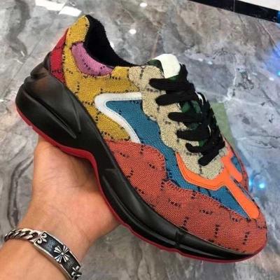 China Fashion Trend Wholesale Multicolor Rhyton Men's Brand Designer Sneaker Printing Luxury Shoes For Woman for sale