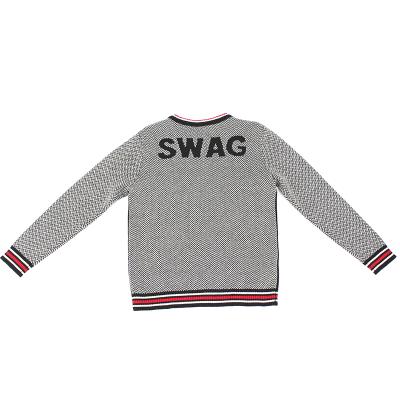 China Autumn New Casual Boy Anti-Shrink Sweater Round Neck Stripe Design Knit Pullover Sweaters Boys Knitted Sweater for sale