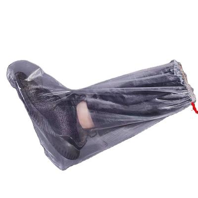 China PE Thick Long High Waist Plastic Disposable Shoe Rain Cover for sale