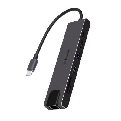 China Type-C Enabled Devices MIrascreen TC25 7 In 1 Usb3.0 Type-C Usb SD TF Internet Doncking Hub Enabled Devices Type C For Mobile Phone PC for sale