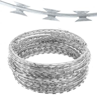 China STAINLESS STEEL WIRE galvanized razor barbed wire / razor barbed wire bto-22 for sale