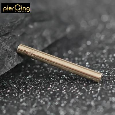 China CLASSIC Stories 14K Solid Gold Threadless Nipple Bar Body Piercing Jewelry for sale