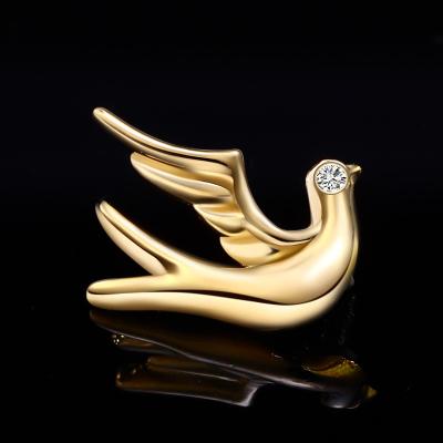 China CLASSIC Daith Piercing Threaded End Gold Body Jewelry Seagull Shape 18K Stories 18K Solid Gold Piercing Jewelri for sale