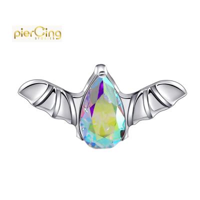 China CLASSIC Stories G23 Body Piercing Titanium Internally Threaded Bat Top Labret Lip Stud Earrings Jewelry for sale