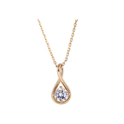 China New CLASSIC Fashionable Zircon Water Drop Pendant Silver Plated Chain Necklace 925 Silver For Women Engagement Gift Jewelry for sale