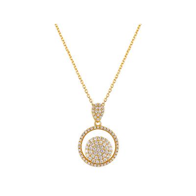 China CLASSIC Jewelry 925 18K Gold Sterling Silver Chain Cubic Zirconia Pendant Necklace For Women Girl for sale