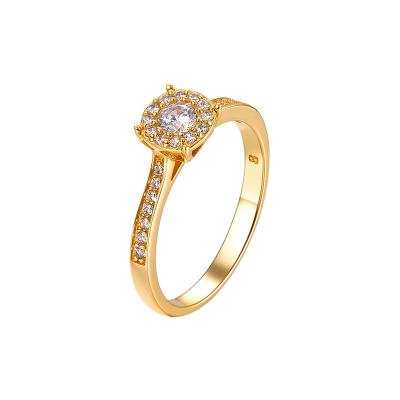 China Hot Sale CLASSIC Ring Beautiful Full Of exquisite CZ Ring Custom 18k Rose Gold Rings Factory gold plated for sale