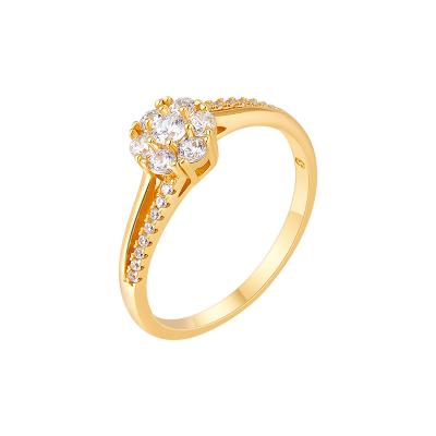 China Wholesale Cheapest Price FASHIONABLE Custom 18K Gold Plated Women's Rings Shape Zircon Rings Flower Shaped Wedding Engagement Ring for sale