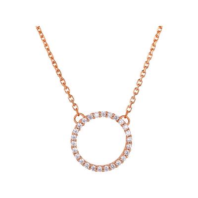 China FASHIONABLE Round Silver Chain Necklace 925 Zircon Jewelry Gift High Quality Handmade Inlaid High Fashion for sale