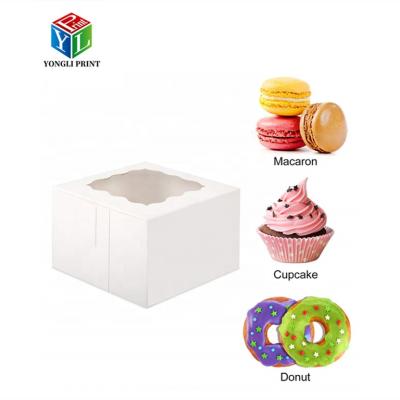 China Recycled Materials Disposable Custom With Window For Bakery Paper Packaging Sweet Cake Boxes for sale