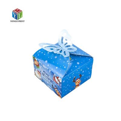 China Recycled Materials Custom Design Cake Packaging Box Paper Cupcake With Butterfly Wing for sale