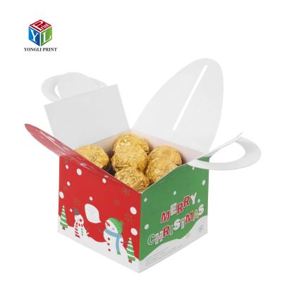 China Cute Christmas Recyclable Gift Box Candy Cake Styles Treat Gable Boxes for sale