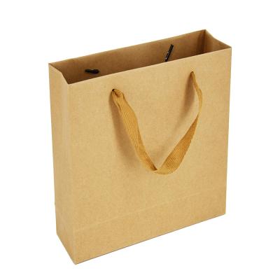 China Luxury Square Shopping Food Grade Kraft Paper Garment Recyclable Recyclable Small Square Handmade Paper Bag With Handle for sale