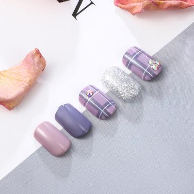 China 30Pcs/Set Design Short Square Nails Tips Private Label Matte Artificial False Press On Nails With Glue Premium Nail Set for sale