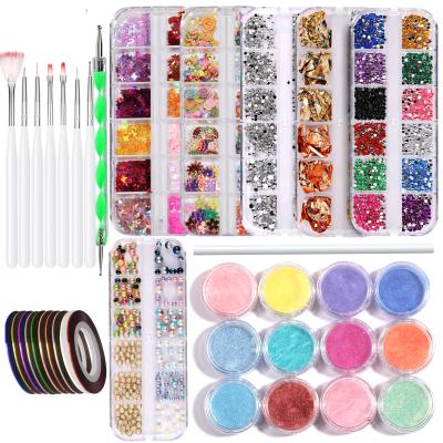 China Acrylic Nail Art Brush NAIL SET Painting Drawing Tool Kit Pen Nail Dotting Kit Manicure Nail Powder Brushes for sale