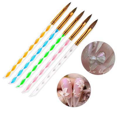 China 5Pcs/Set Nail Art Brush Tools Set Acrylic Gel Builder UV Painting Drawing Brushes Nail Colored Nail Art Pen Tool -Cuticle Pusher for sale