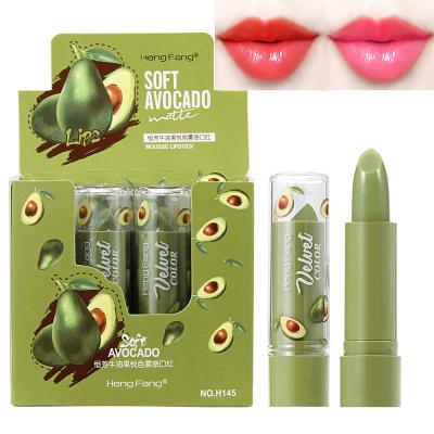 China New Private Label Avocado Velvet Waterproof Jelly Matte Lipstick Moisturizing Not Sticky Wholesale Custom Color Changing Lipstick OEM/ODM for sale