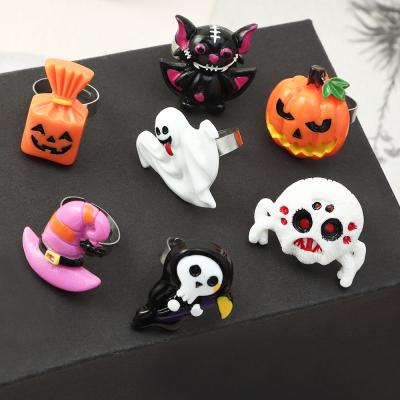 China Wholesale Cute Ghost Halloween Rings For Women Large Funny Cartoon Resin Rings for sale