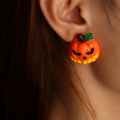 China Ear Decorations Wholesale Women Matching 1Pair Halloween Ear Studs Pumpkin Ghost Pumpkin Charm Earrings Ear Jewelry Ear Stud for sale