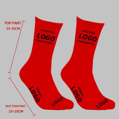 China Antibacterial Custom Logo Socks Embroidery Custom Knitted Sports Socks Factory Price Sports Crew Socks for sale