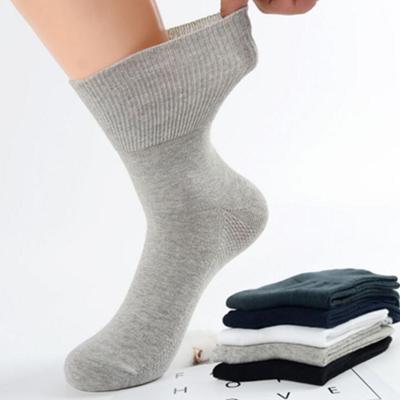 China Wholesale Good Quality Antibacterial Solid Color Socks Black White Men Dress Crew Cotton Custom Men's Socks for sale