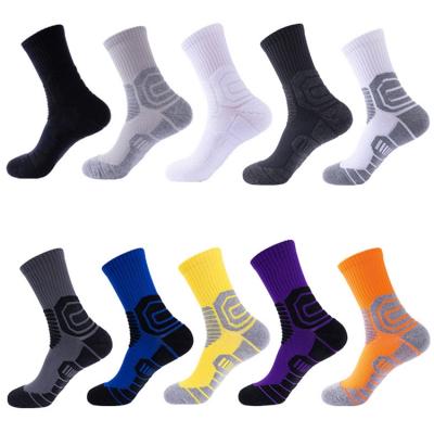 China Wholesale Four Seasons Mens Womens Crew Length Antibacterial Cotton Outside Tube Medium Basketball Sports Custom Socks for sale