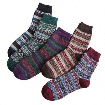 China Retro Crew Socks Antibacterial Custom Style Women's Warm Thick Comfortable Woolen Winter Thermal Crew Socks For Wholesale for sale