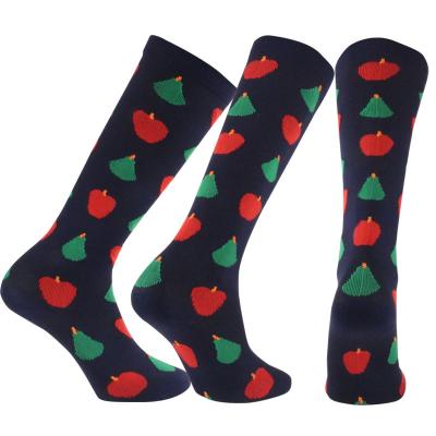 China New Long Compression Tube Socks New Fruit Pattern Outdoor Running Socks Antibacterial Custom Sports Socks for sale