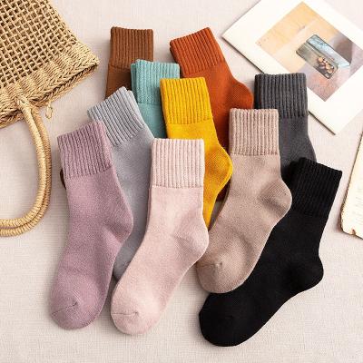 China 2020 new products QUICK DRY keep warm colorful soft crew socks, soft solid color casual socks for women for sale