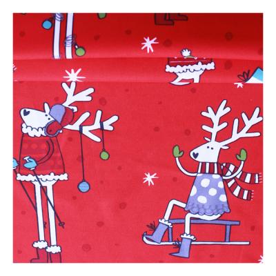 China Memory Cartoon Deer Pattern Polyester Decoration Christmas Digital Printed Fabric For Christmas for sale