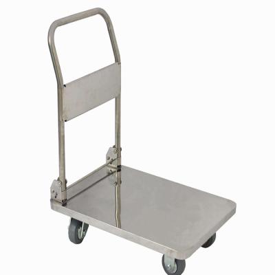 China Various Modern Special Design 201 304 Stainless Steel Trolley Promotional Flatbed Cart for sale