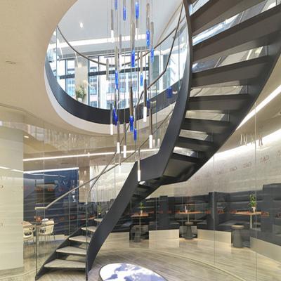 China Fashion Design Modern Stairs Easy Installation High Quality Curved Staircase for sale