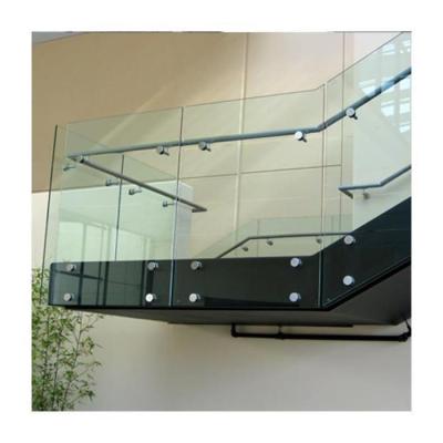 China Modern Decorative Standoff Glass Fencing Frameless Stainless Steel Glass Balustrade For Deck for sale