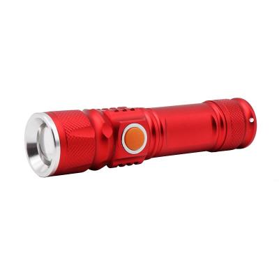 China Flashlight Camping Torch Led Torch Light USB Charger High Power Focus 1100lumen 18650 Zoom XML2-T6 Led Rechargeable Flashlight for sale