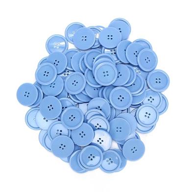 China Viable Fancy Recycled 4 Hole Sewing Colorful Blue Plastic Button For Kids Clothing Button for sale