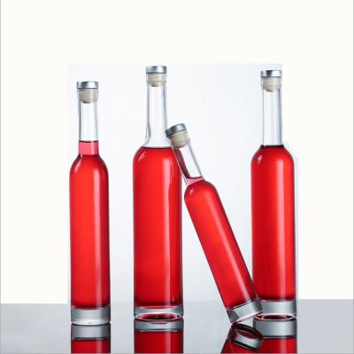 China Beverage 375ml 500ml Frosted Glass Ice Wine Fruit Wine Bottle With Cork for sale