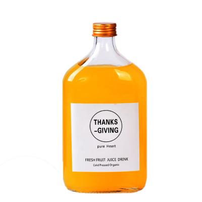 China Flat Beverage 250ml 500ml Liquor Bottles Glass Wine Bottle Wholesale for sale