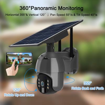 China Almacenamiento solar inalámbrico PIR Human Detection 2MP de la nube de la tarjeta del SD de la cámara CCTV 1080P en venta