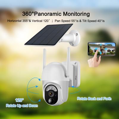 China Outdoor Beveiliging 3G 4G PTZ Camera Pan Tilt 5W Zonnepaneel Bewakingscamera Draadloos Te koop