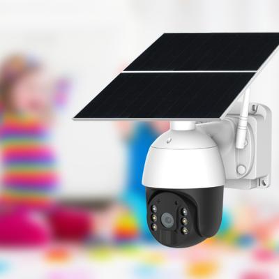 China 2MP 20W snijdende zonnepaneel aangedreven camera IP65 weerbestendige 4G buiten zonnecamera Te koop