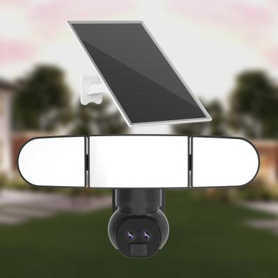 China Outdoor 2K 4G LTE Beveiligingscamera Dual Lens Wide View 2 Way Talk Solar PTZ-camera Te koop