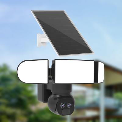 Cina Telecamera di sicurezza solare Wi-Fi 2,4 Ghz 6 MP Obiettivo doppio 1200 lumen 120 W in vendita