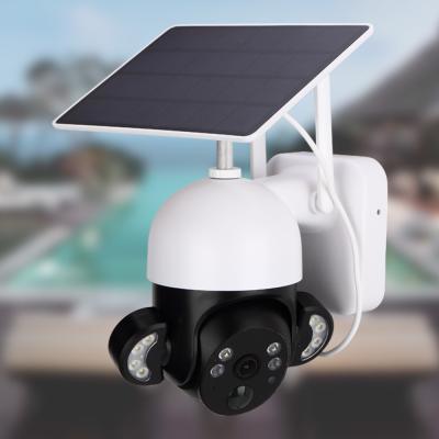 China Cámara de seguridad en el hogar de WiFi 4K construida en cámara accionada solar a prueba de mal tiempo de la sirena IP65 WiFi en venta