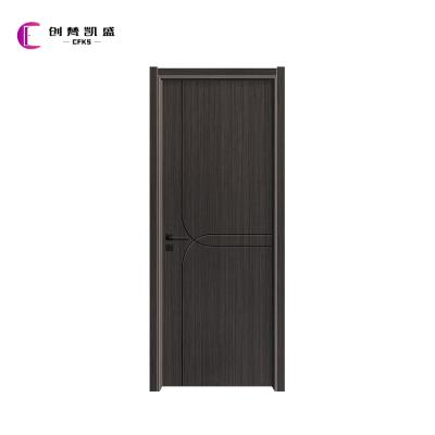 China Spanish Interior Wooden Doors Black Finish Interior Sound Insulation Room MDF Black Door for sale