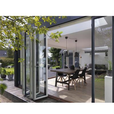 China Bulk Order Good Price Bi Folding Door Modern Outdoor Patio Aluminum Glass Folding Door for sale