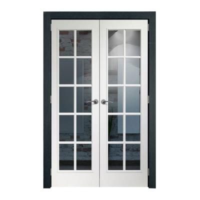 China Modern Design Heat Insulation Double Tempered Glass French Door Interior Aluminum Rotary Villa Design French Door for sale