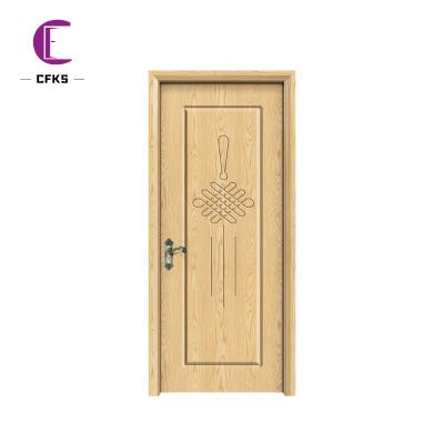 China Modern Design Waterproof Apartment Waterproof Prettywood Prehung Hdf MDF PVC Interior Toilet Bathroom Wooden Door for sale